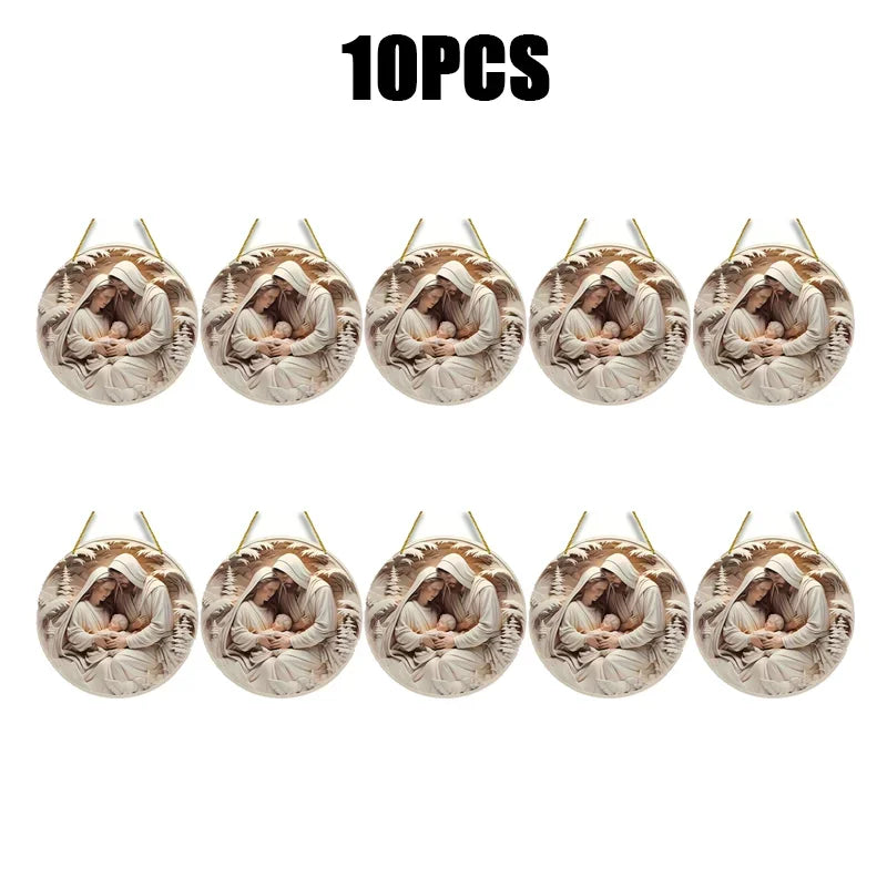 Decorazione per albero di Natale 3D di Gesù Cristo nella notte santa di Natale