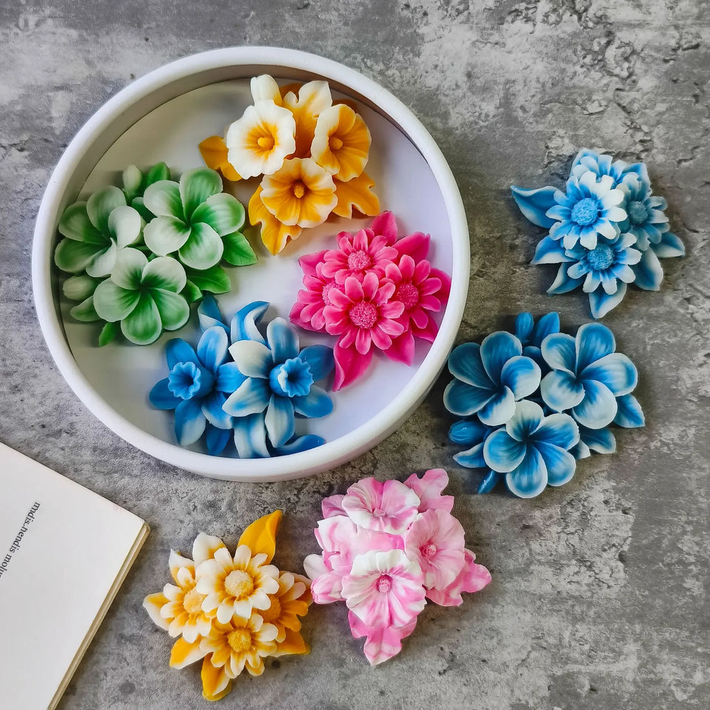 Stampo in silicone a forma di fiore per candele fai da te per aromaterapia