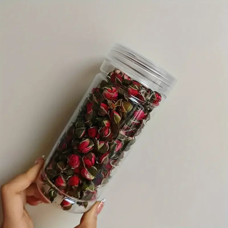 Decorazione per il soggiorno con fiori secchi di rose rosa, fatta a mano.