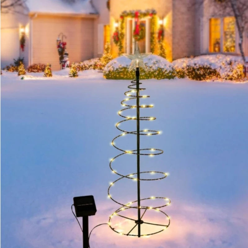 Luci solari a LED per albero di Natale, da esterno, da giardino, da cortile.
