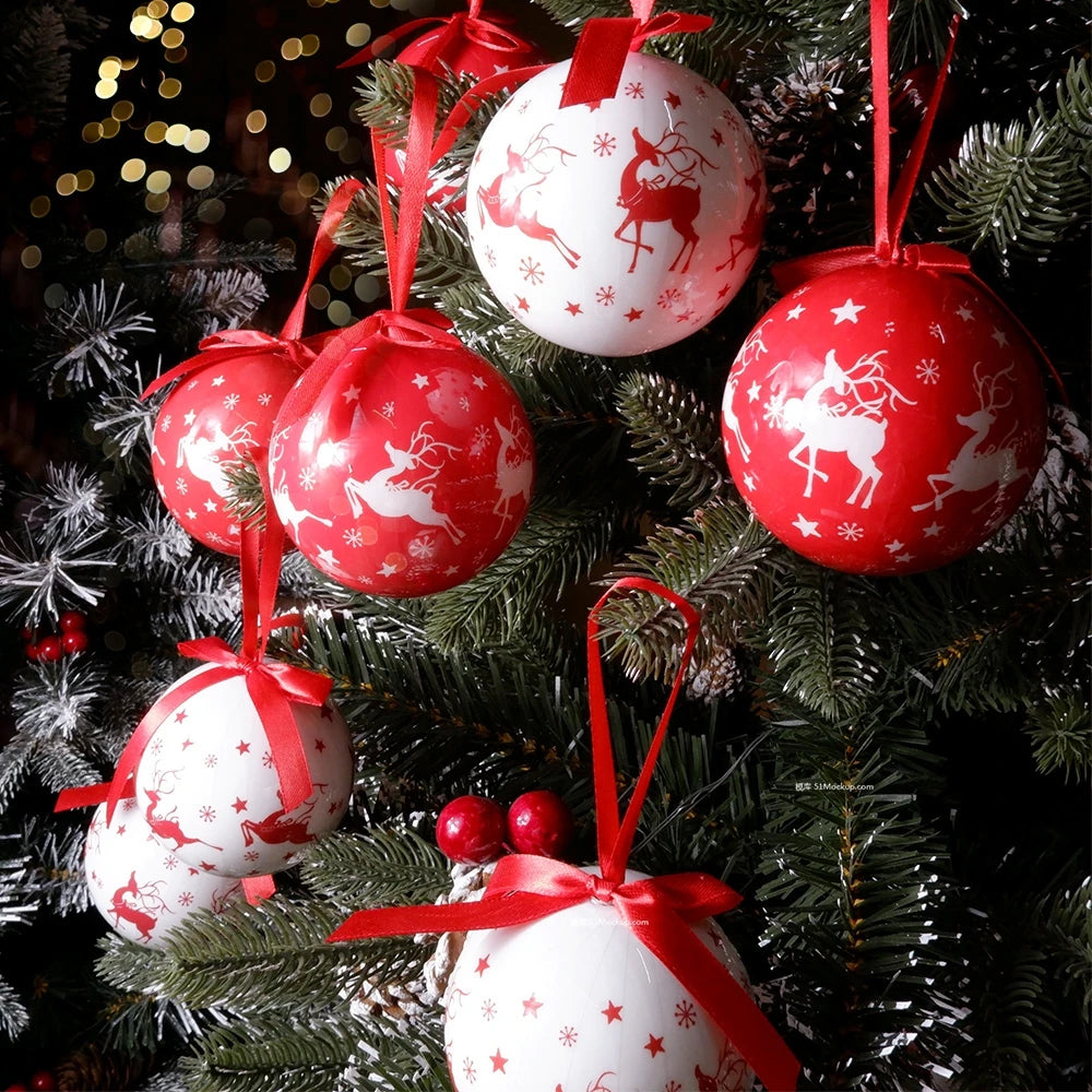 Palle di Natale, pendenti natalizi, decorazioni per l'albero, palline multicolori, set di decorazioni per feste in casa, palline decorative natalizie Navidad