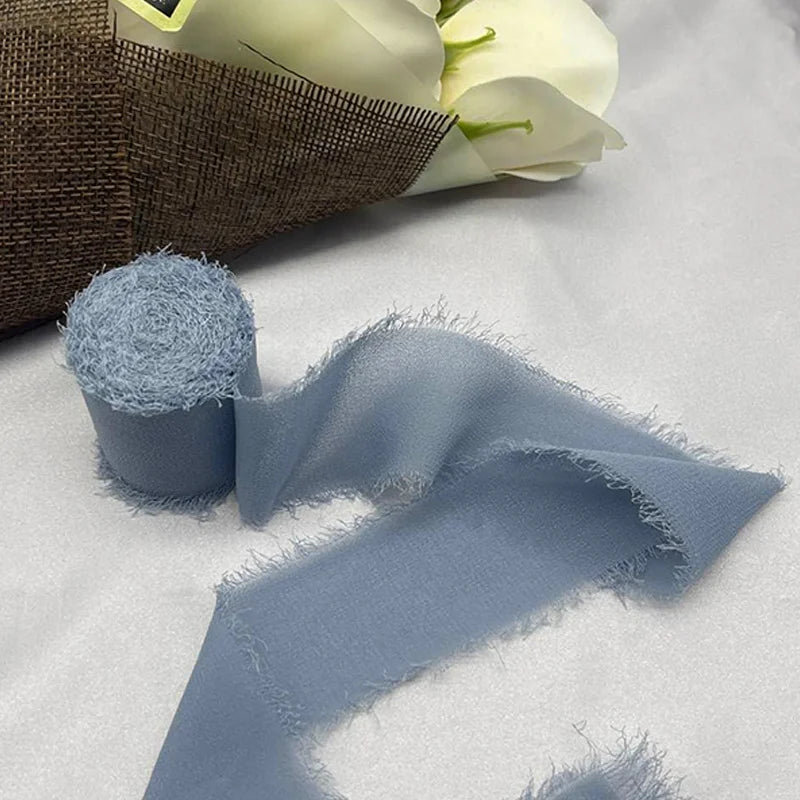 Nastro di pizzo, nastro di seta chiffon, fiori