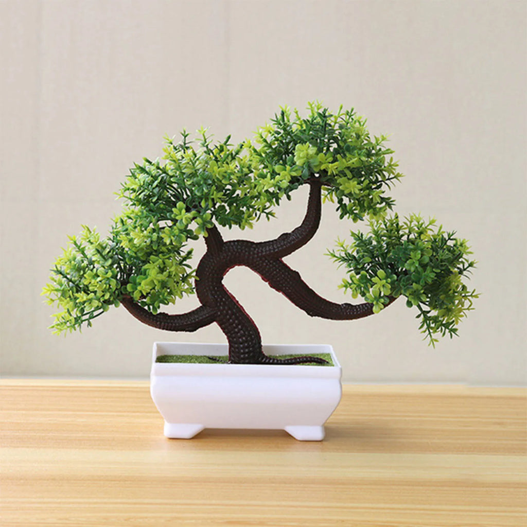 Piccolo albero, fiore, bonsai in vaso, decorazione per casa e ufficio.