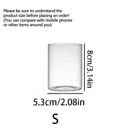 Clear Cylinder Glass Pillar Candle Holder Vase (Candles Not Included)