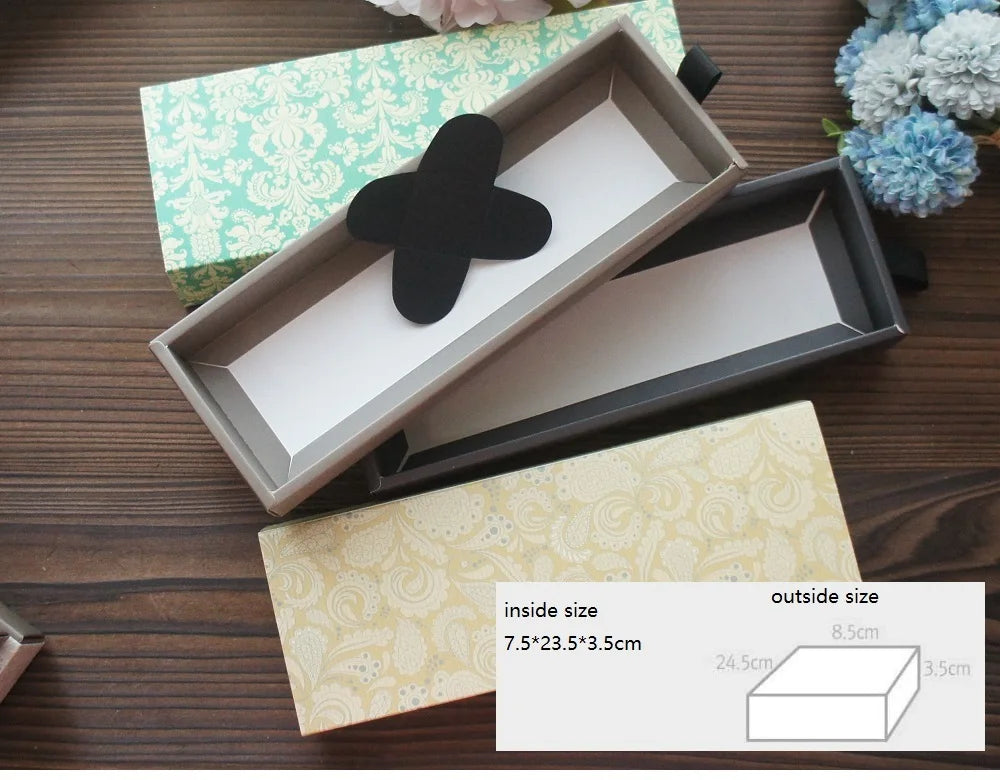 Elegante confezione regalo con motivo floreale blu e giallo, 3 misure, 10 pezzi