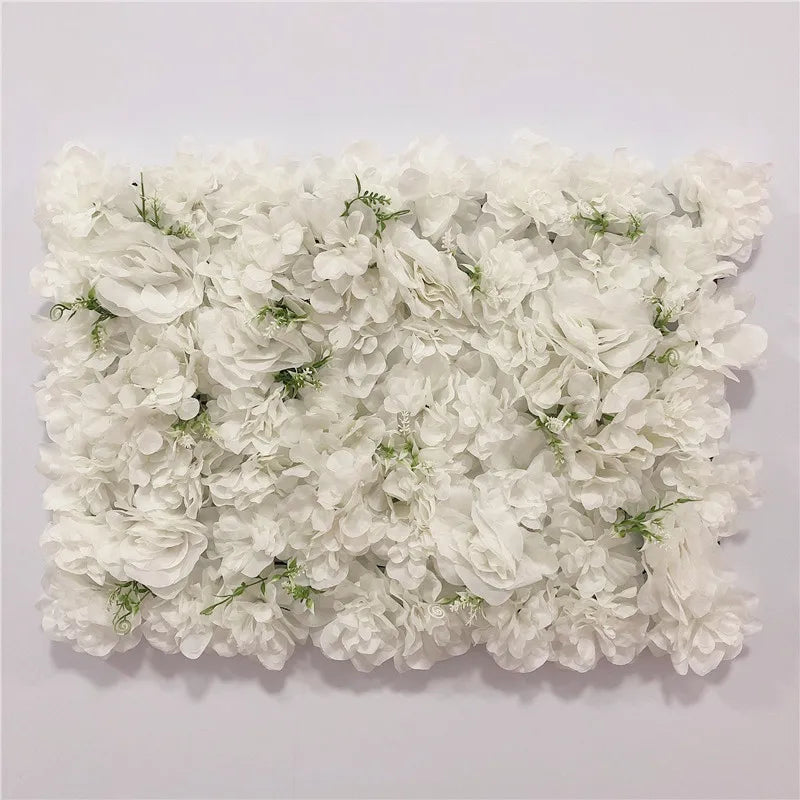 Sfondo decorativo per pareti con fiori artificiali di rose di seta rosa