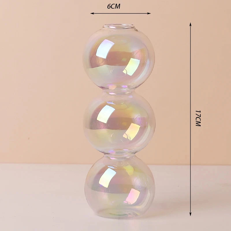 Portacandele in vetro blu navy con motivo a strisce floreali