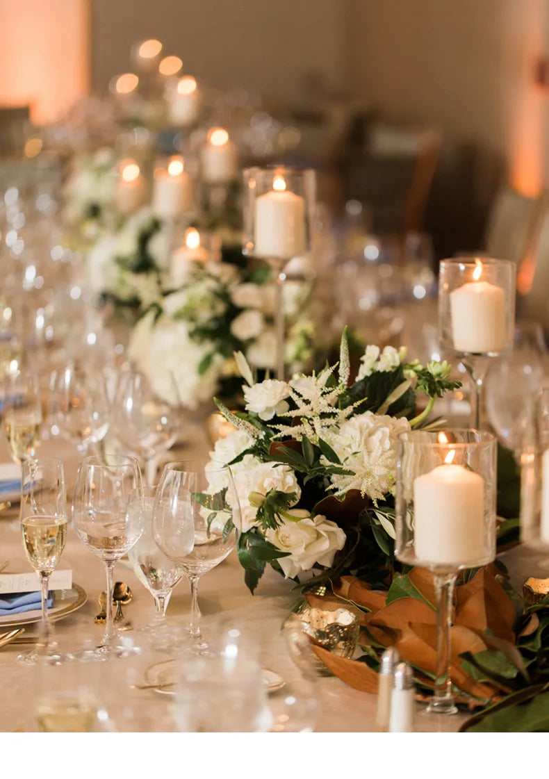 Candela per eventi in vetro europeo romantico