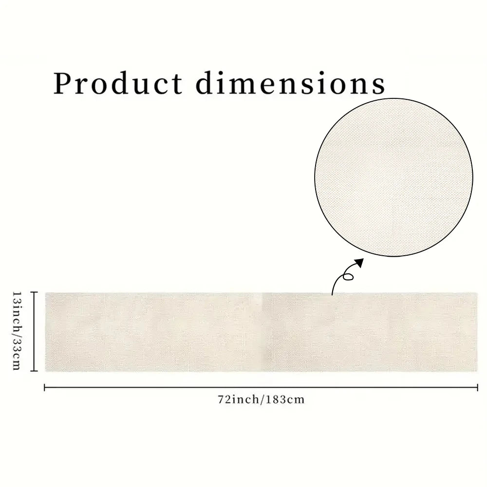 Camino de mesa festivo navideño rectangular con diseño de árboles y copos de nieve.
