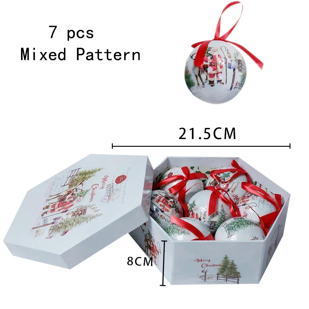 Palle di Natale, pendenti natalizi, decorazioni per l'albero, palline multicolori, set di decorazioni per feste in casa, palline decorative natalizie Navidad