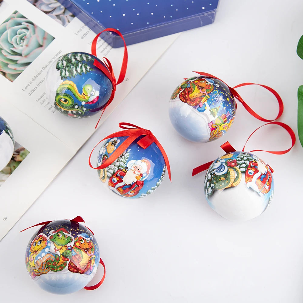 Palle di Natale, pendenti natalizi, decorazioni per l'albero, palline multicolori, set di decorazioni per feste in casa, palline decorative natalizie Navidad