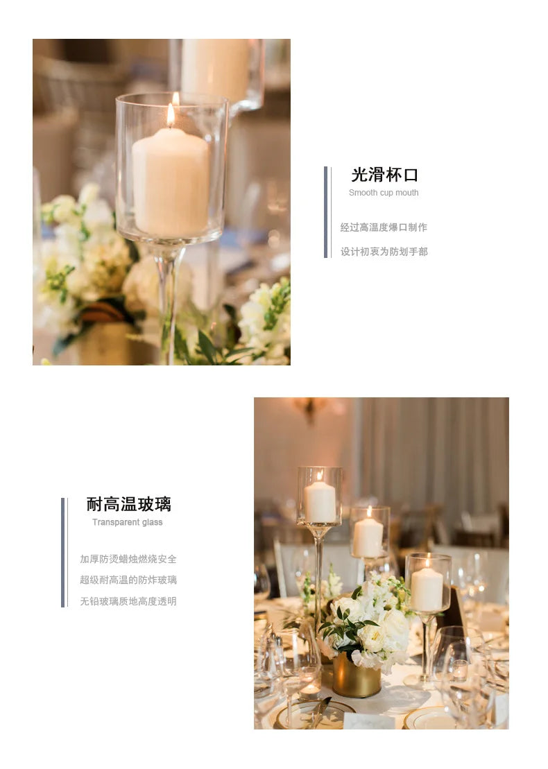 Candela per eventi in vetro europeo romantico