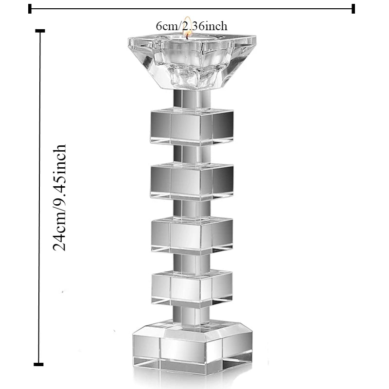 Portacandele in cristallo a testa singola in stile europeo.