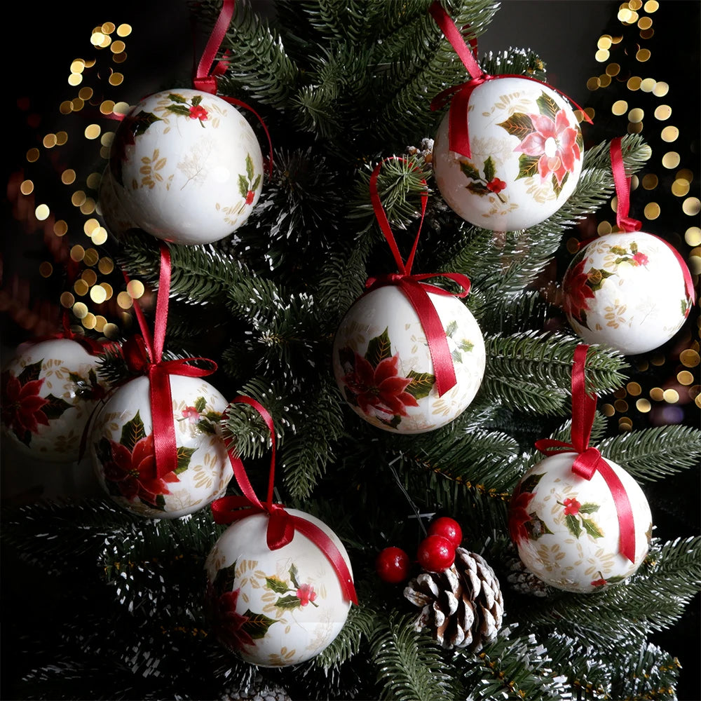 Palle di Natale, pendenti natalizi, decorazioni per l'albero, palline multicolori, set di decorazioni per feste in casa, palline decorative natalizie Navidad