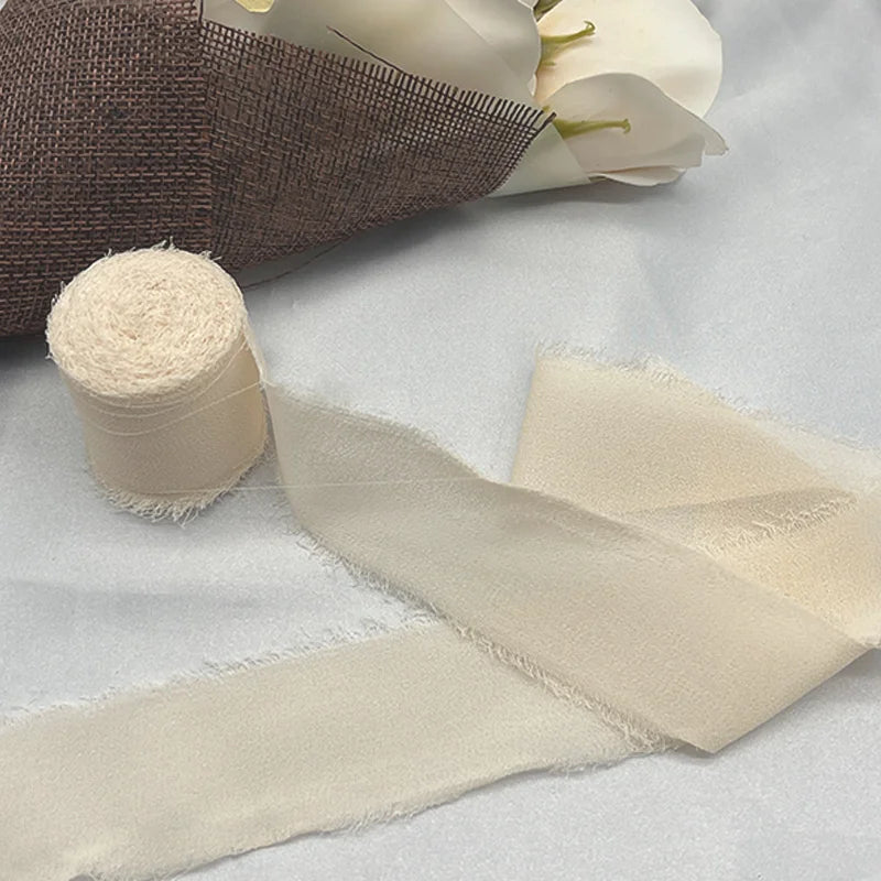 Nastro di pizzo, nastro di seta chiffon, fiori