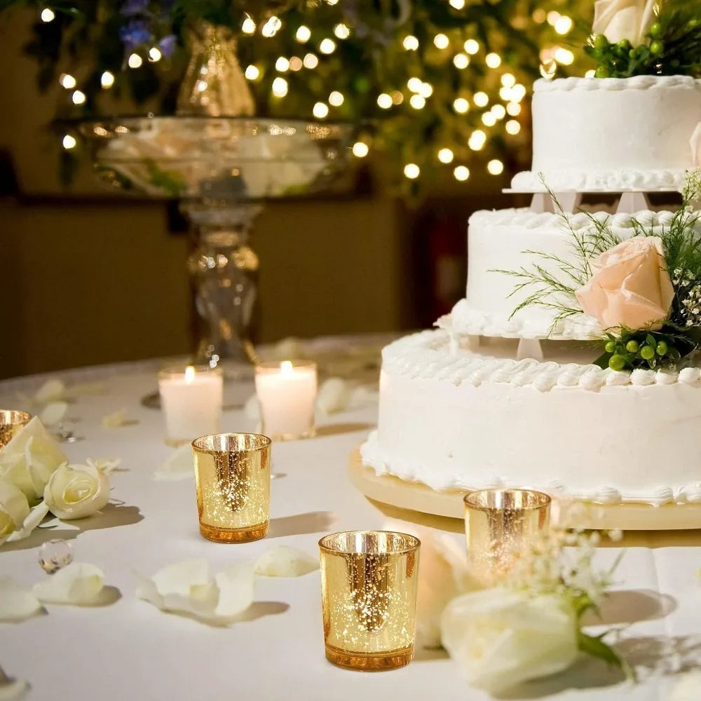 Portacandele tealight in vetro al mercurio