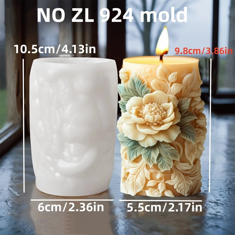 Grande stampo in silicone per candela a forma di rosa con fiore di peonia