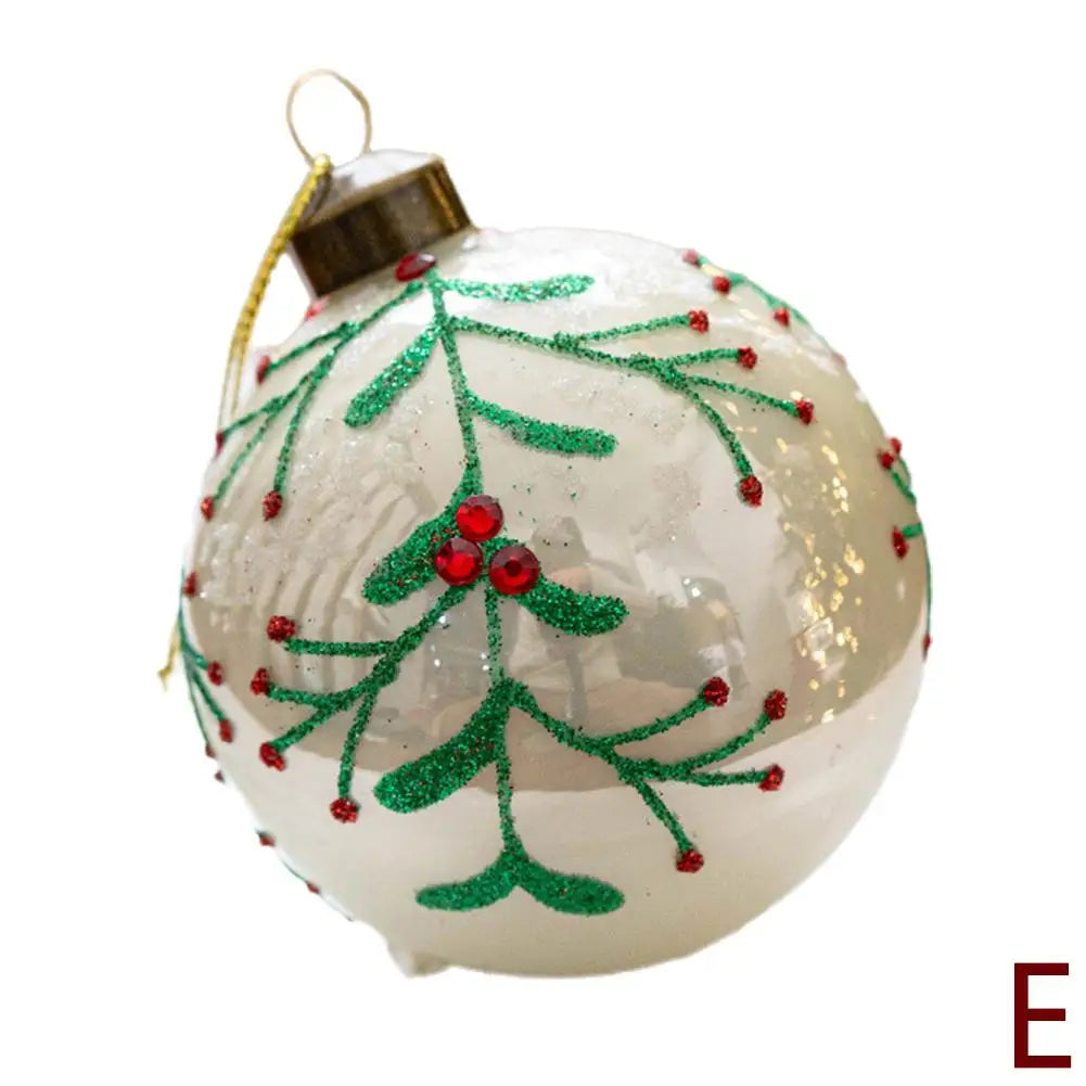 Decorazioni per l'albero di Natale, palline di vetro glitterate.