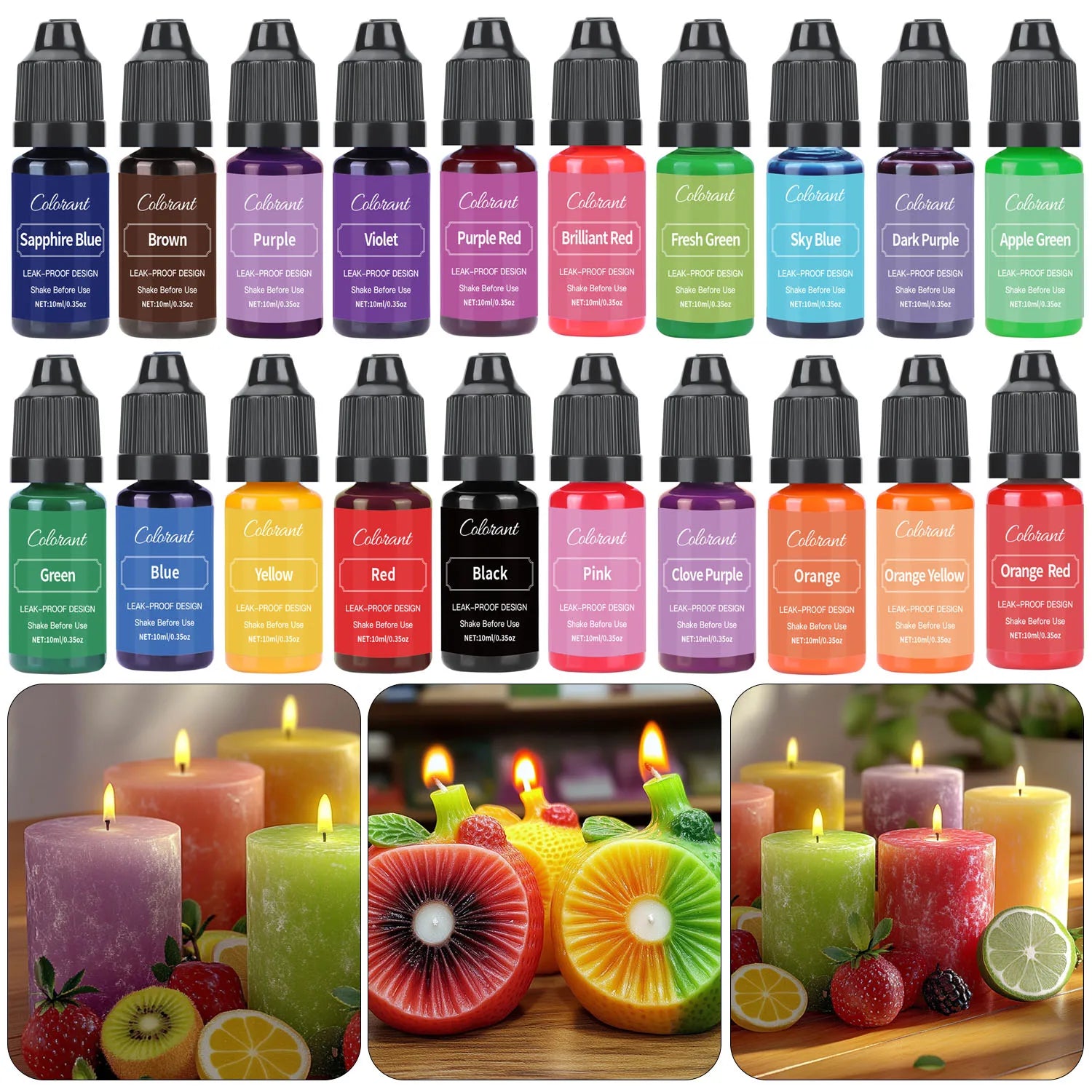 Pigmento colorante per candele, liquido per aromaterapia, 10 ml