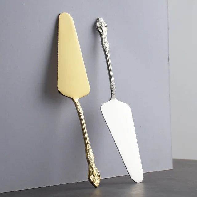 Kuchenmesser- und -heber-Set, 2-teiliges goldenes Kuchenschneidebesteck von KONCO.