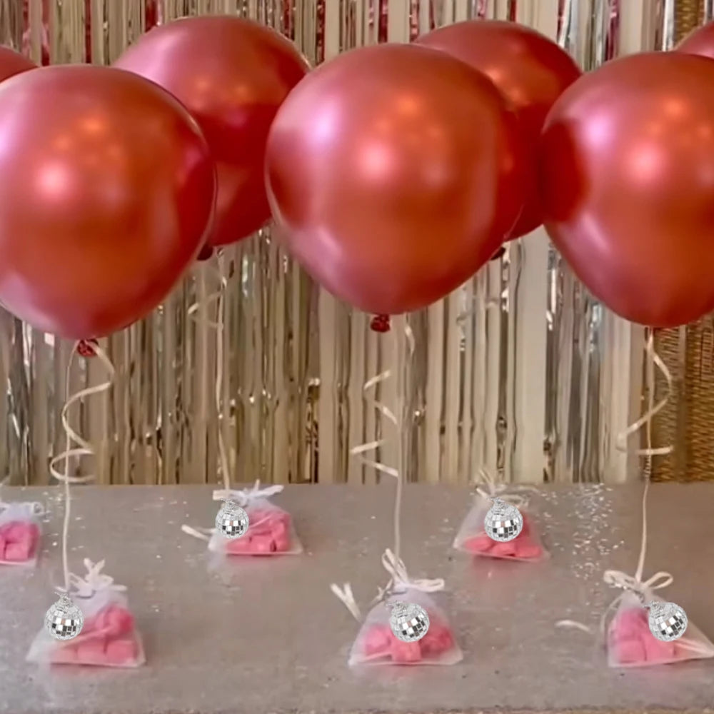 Bola de discoteca de espejos, decoración para fiestas de los años 70, reflectante, colgante, de 2 a 10 cm