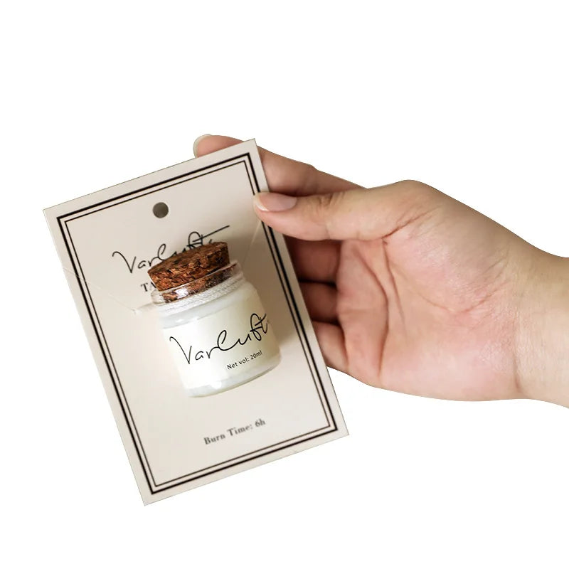 Candela di cera di soia per aromaterapia in formato mini.