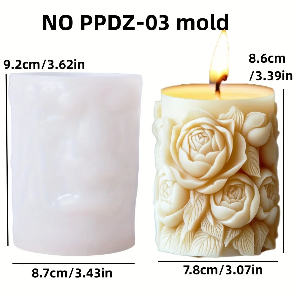 Stampo in silicone per candele cilindriche in gesso a forma di fiore di lavanda