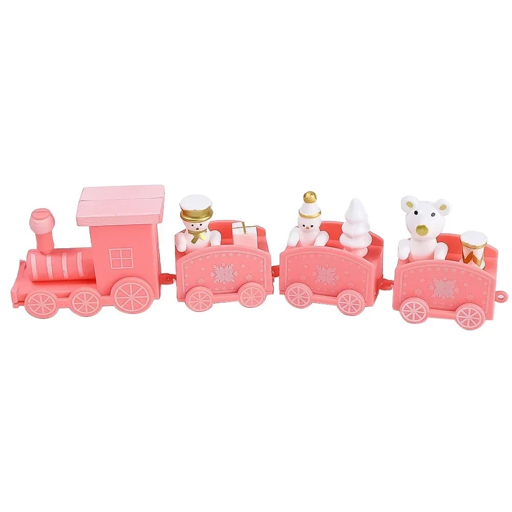 Decorazioni natalizie a forma di treno in legno, decorazione per torta di Babbo Natale