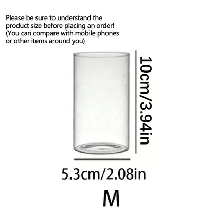 Clear Cylinder Glass Pillar Candle Holder Vase (Candles Not Included)