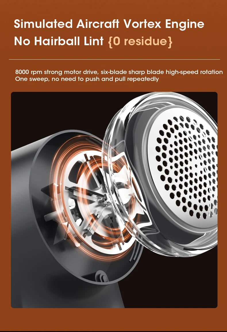 Rimuovi-pelucchi elettrico digitale a LED per indumenti, ricaricabile tramite USB.