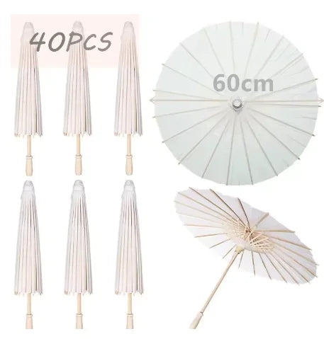 Papierschirm – 30–50 Stück 80 cm weißer Sonnenschirm für Hochzeitsdekoration.