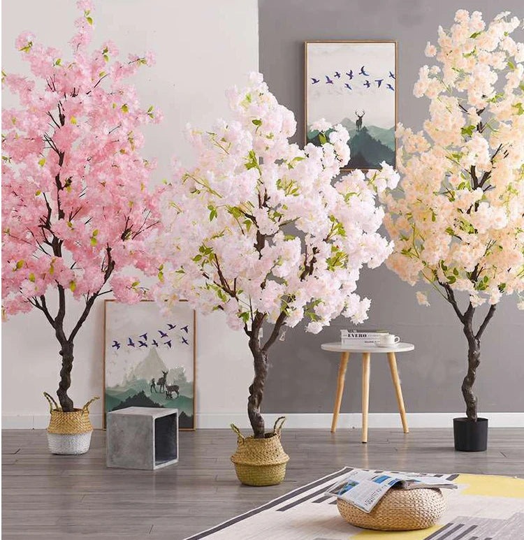 Hojas de bonsái de árbol de flor de cerezo artificial para decoración de eventos, hogar u oficina.
