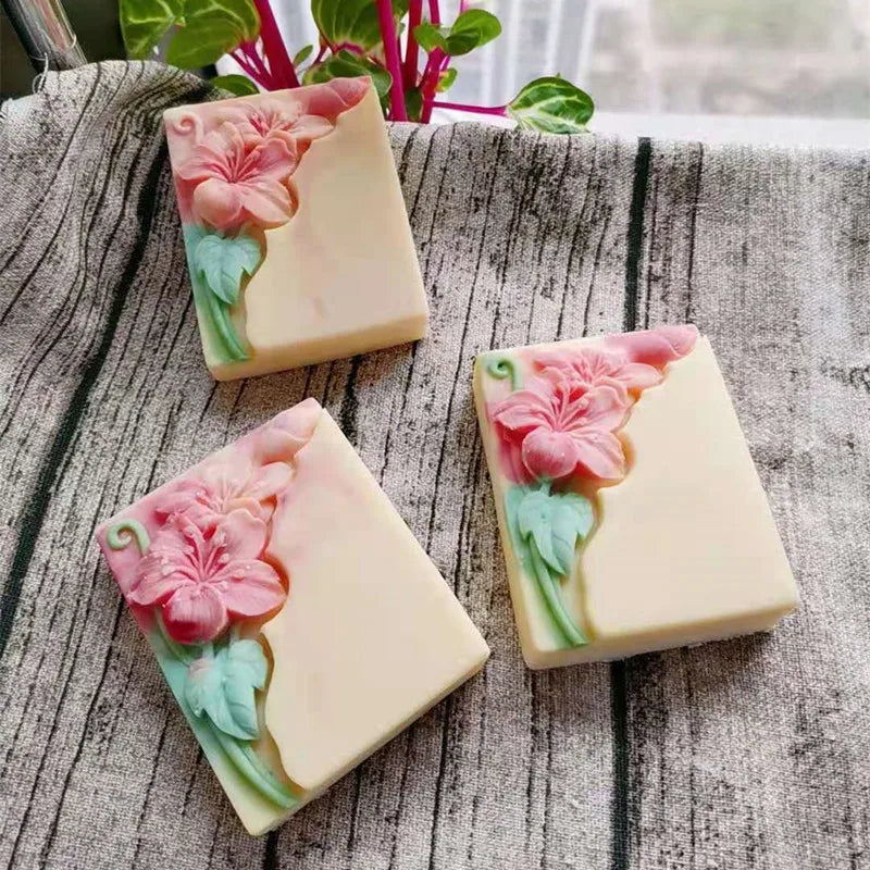Elegante stampo per sapone a forma di girasole rettangolare 3D