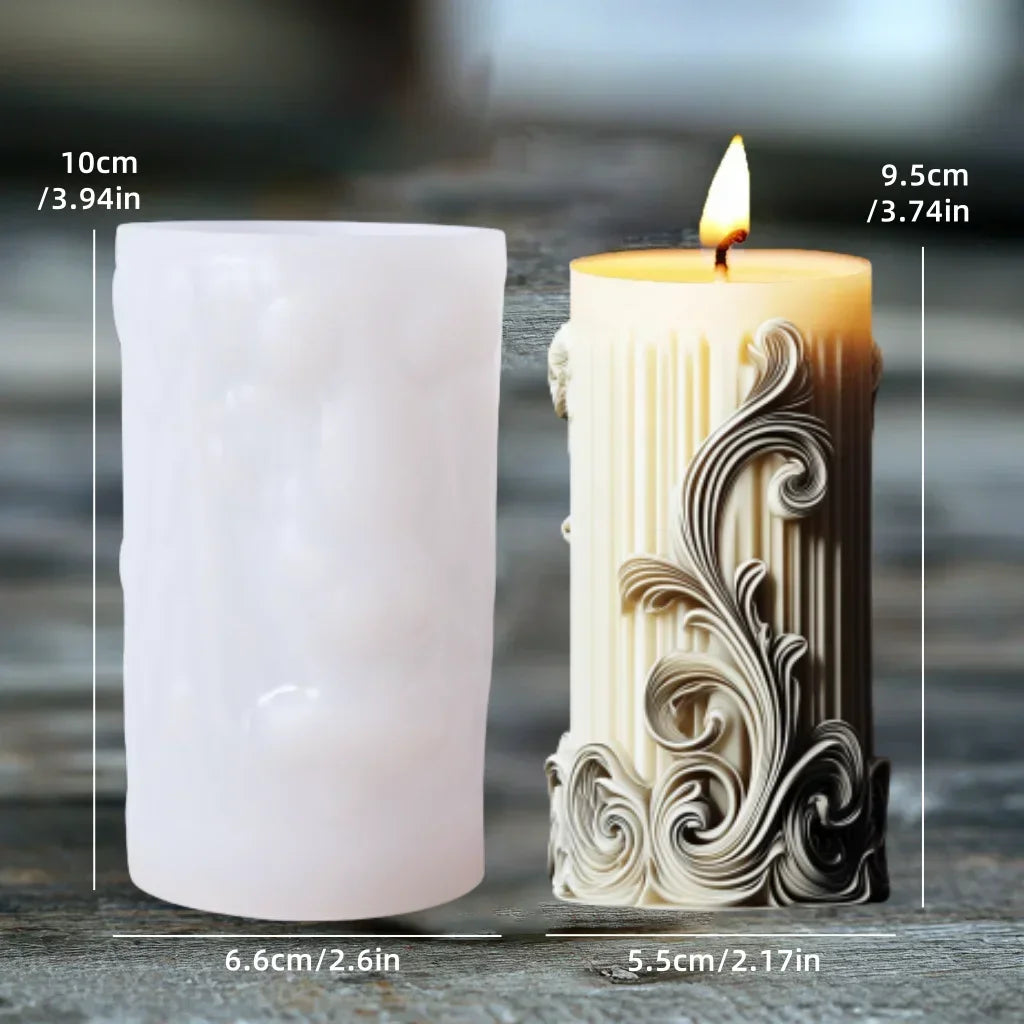 Stampo in silicone per candele cilindriche in gesso a forma di fiore di lavanda
