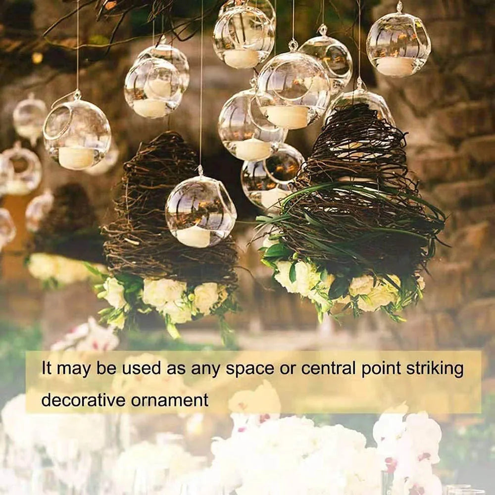 Portacandele in cristallo da appendere, diametro 6 cm/8 cm