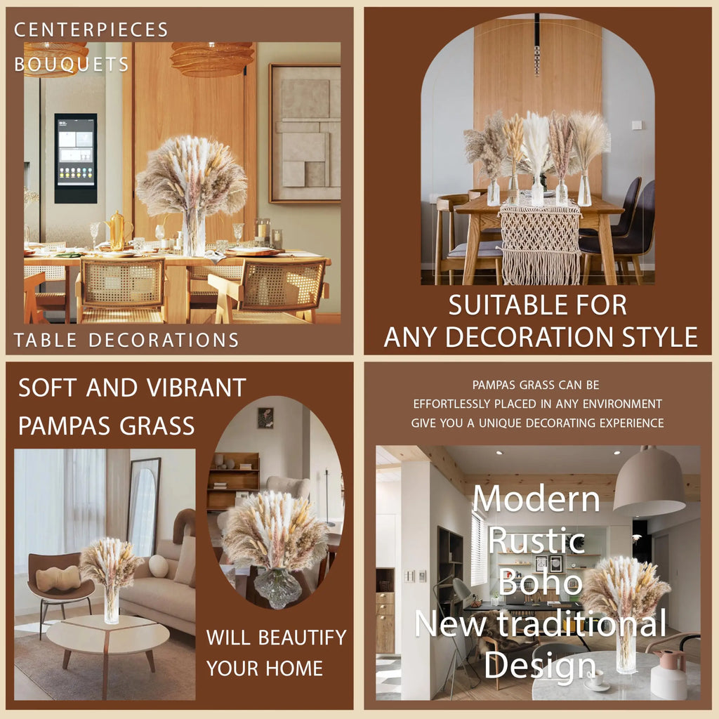 Fiori artificiali secchi di erba di coda di coniglio della Pampa soffice, 120 pezzi