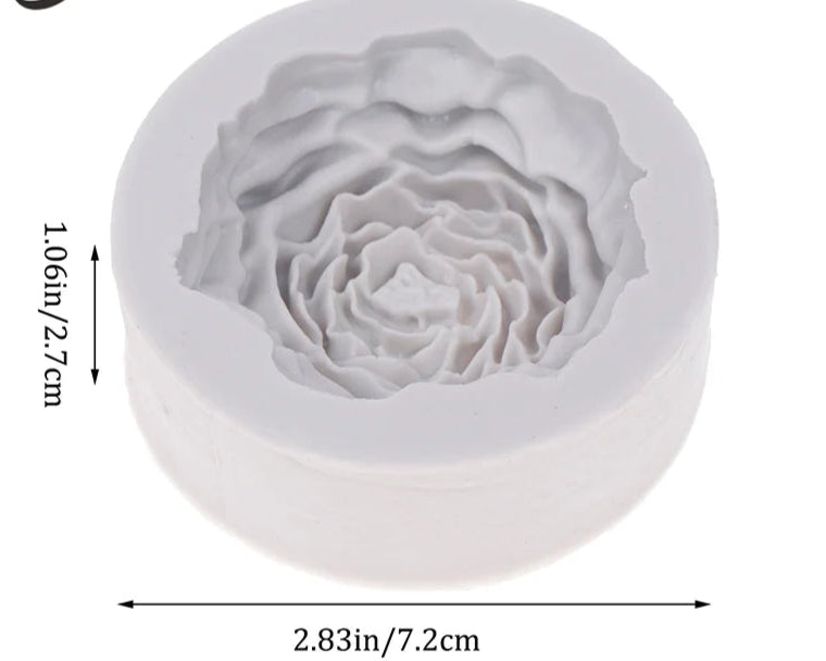 Grande stampo per candela in silicone a forma di peonia 3D