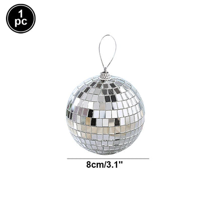 Palla da discoteca a specchio, decorazione per feste anni '70, riflettente, da appendere, 2-10 cm