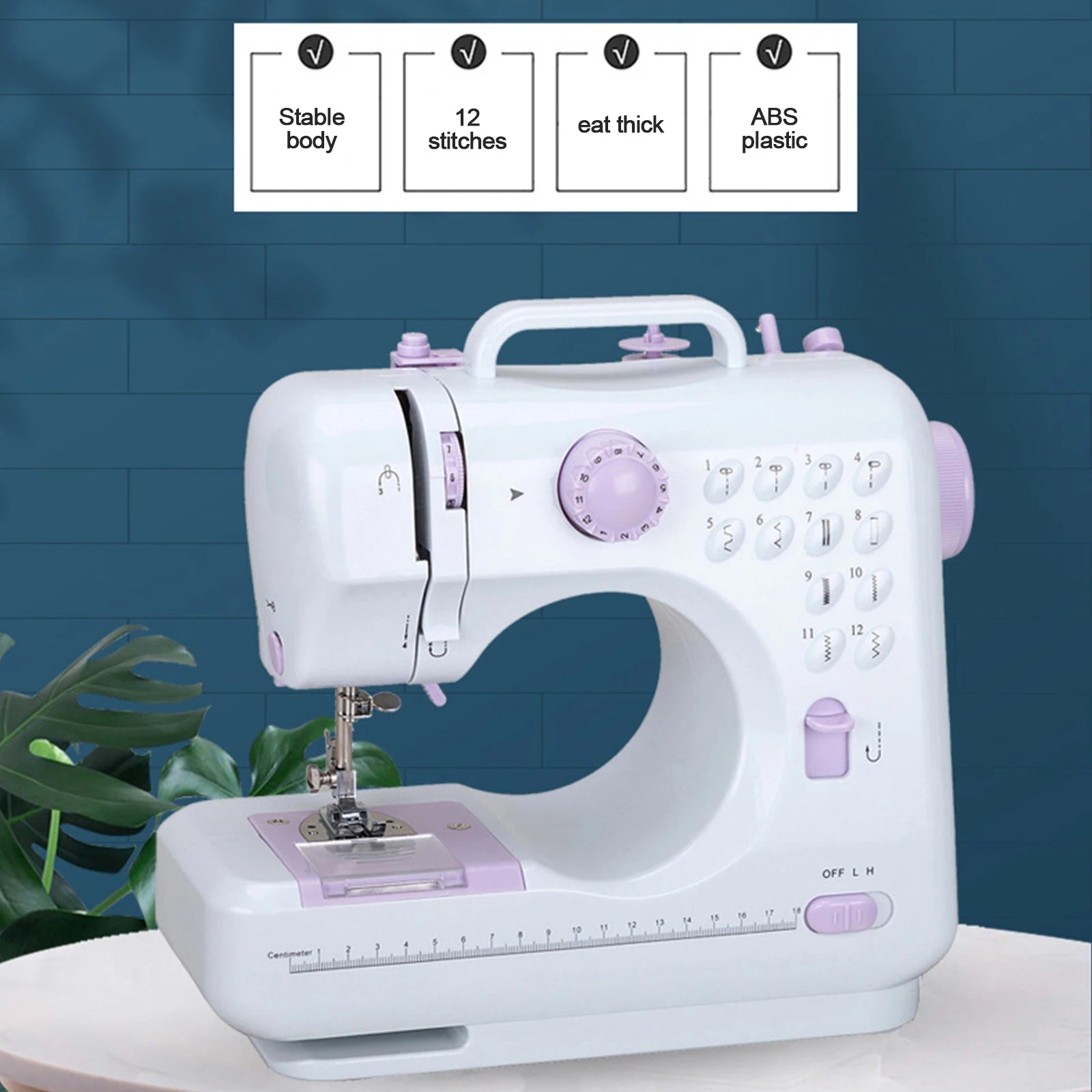 Elektrische Nähmaschine Mini Haushalts-Doppelfaden-Nähmaschine 505A 12 Stiche 220V