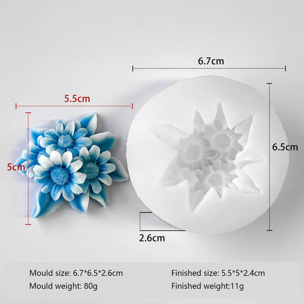 Stampo in silicone a forma di fiore per candele fai da te per aromaterapia