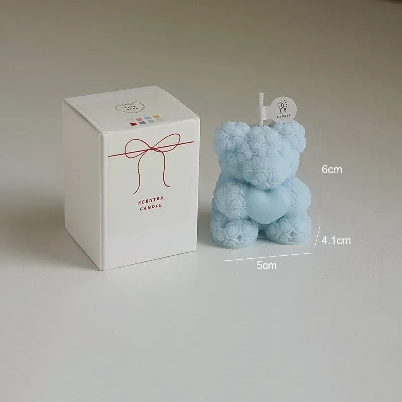 Candela Orso Romantica e Carina, Cera di Soia, Aromaterapia, Piccola, Profumata