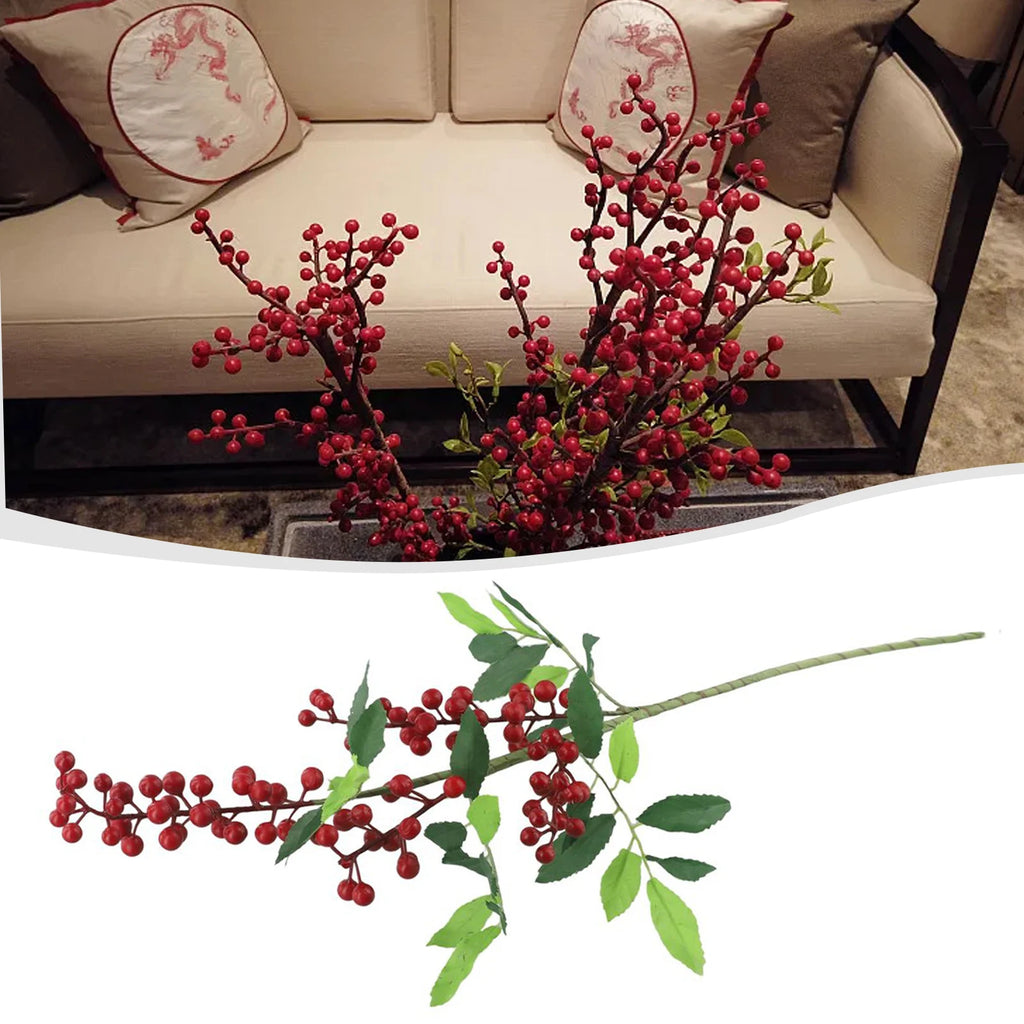 Mazzo di fiori artificiali, bouquet di fiori secchi, decorazioni natalizie con bacche, 2025