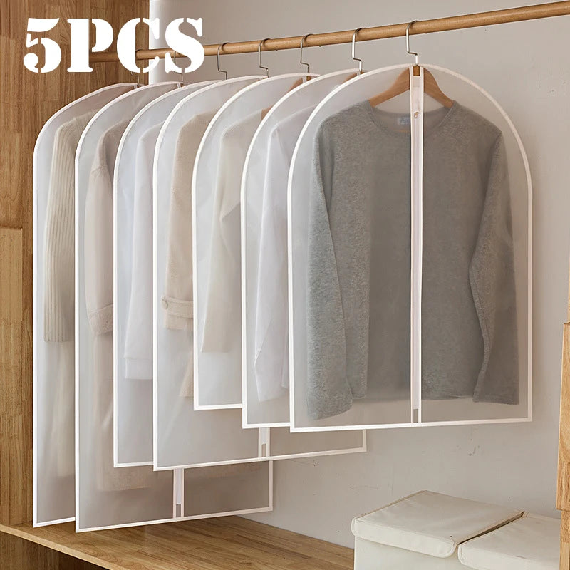 Sacchetto copri-polvere per vestiti, 5 pezzi, con cerniera