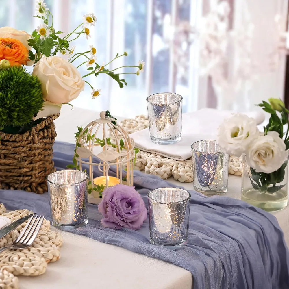 Portacandele tealight in vetro al mercurio