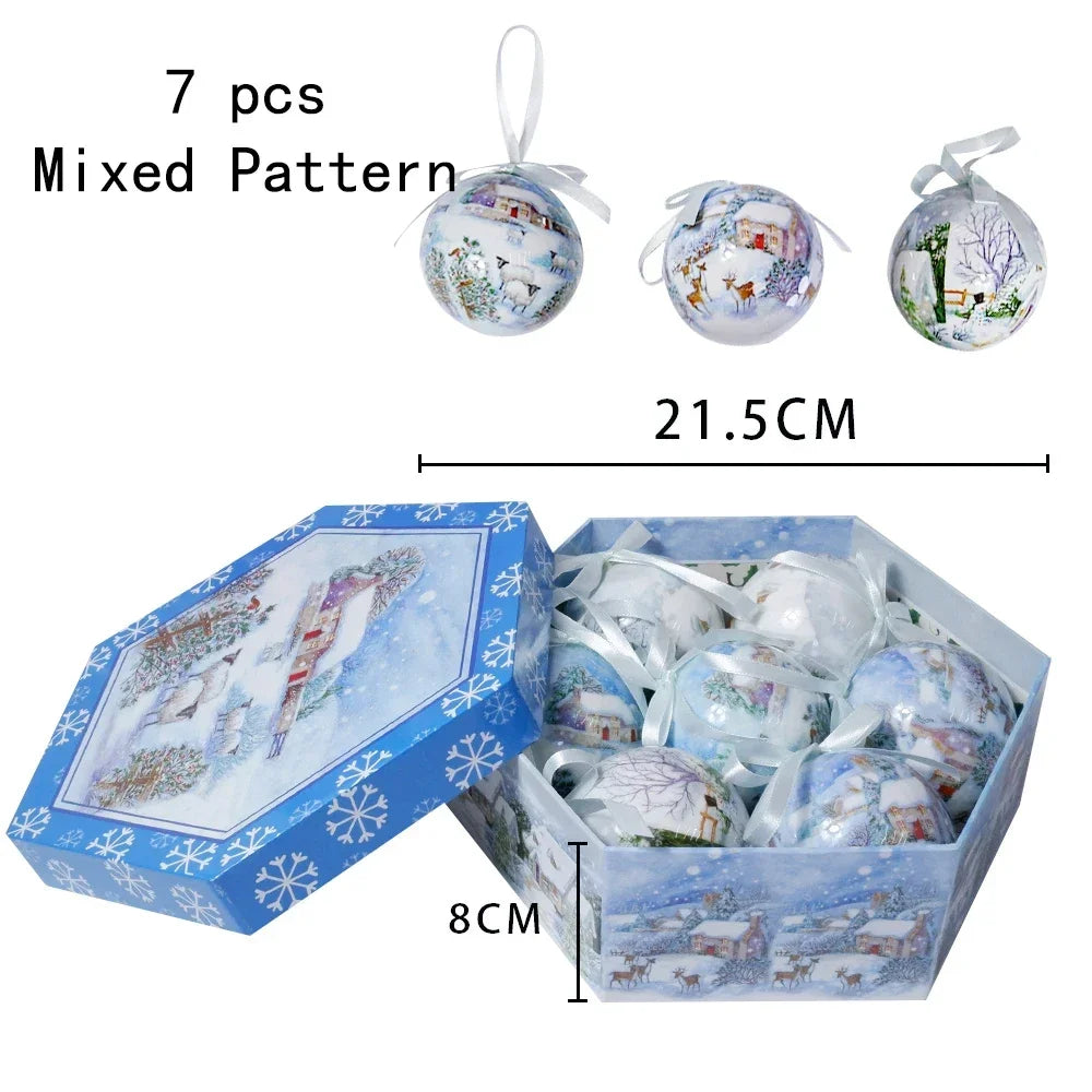 Palle di Natale, pendenti natalizi, decorazioni per l'albero, palline multicolori, set di decorazioni per feste in casa, palline decorative natalizie Navidad