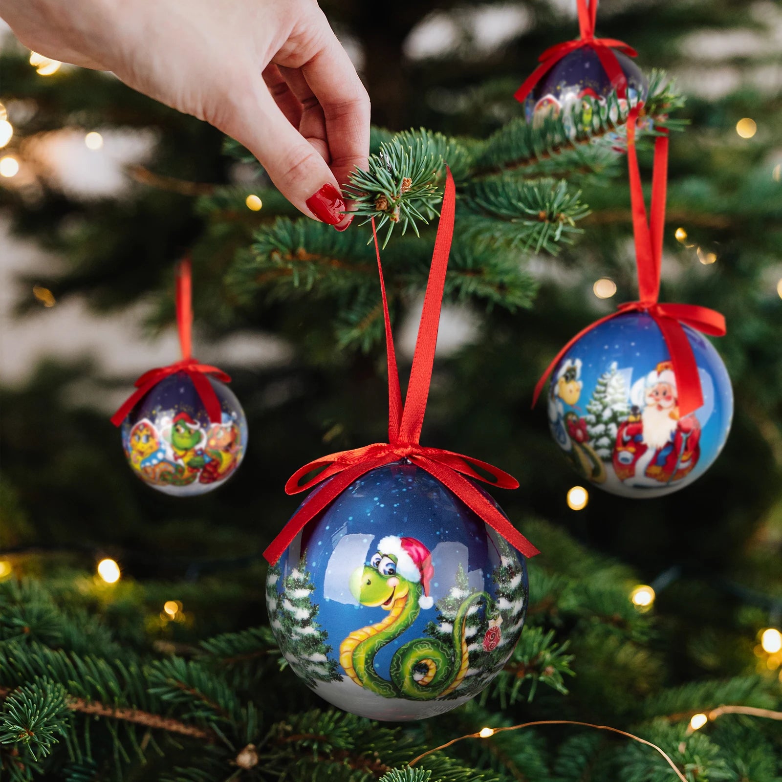 Palle di Natale, pendenti natalizi, decorazioni per l'albero, palline multicolori, set di decorazioni per feste in casa, palline decorative natalizie Navidad