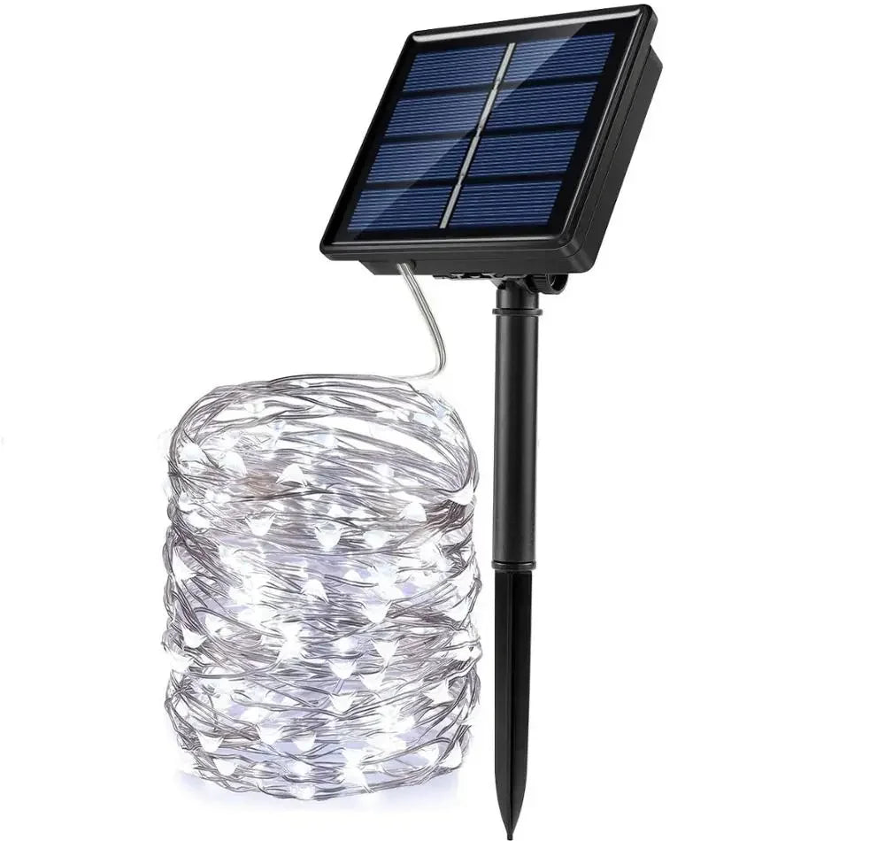 Luci solari natalizie da 50-300 LED per giardino delle fate da esterno.
