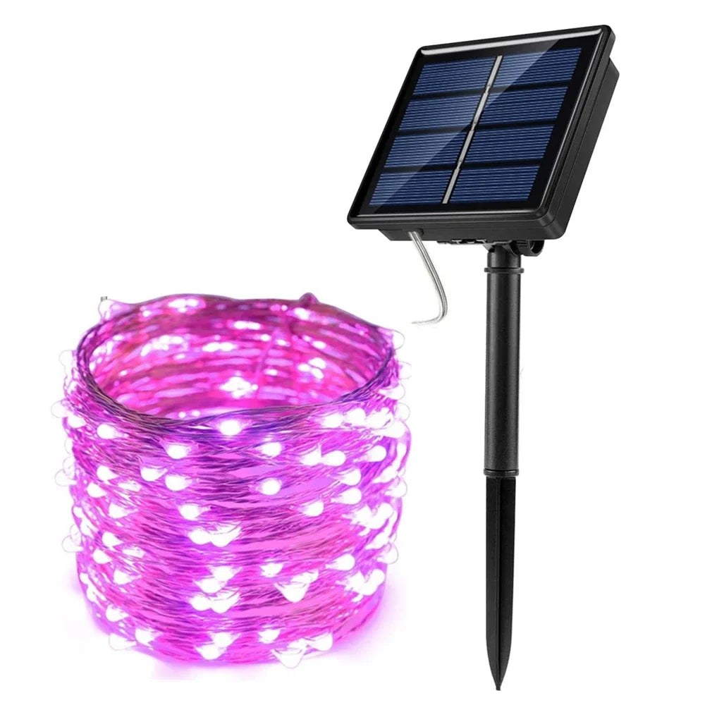 Luci solari natalizie da 50-300 LED per giardino delle fate da esterno.