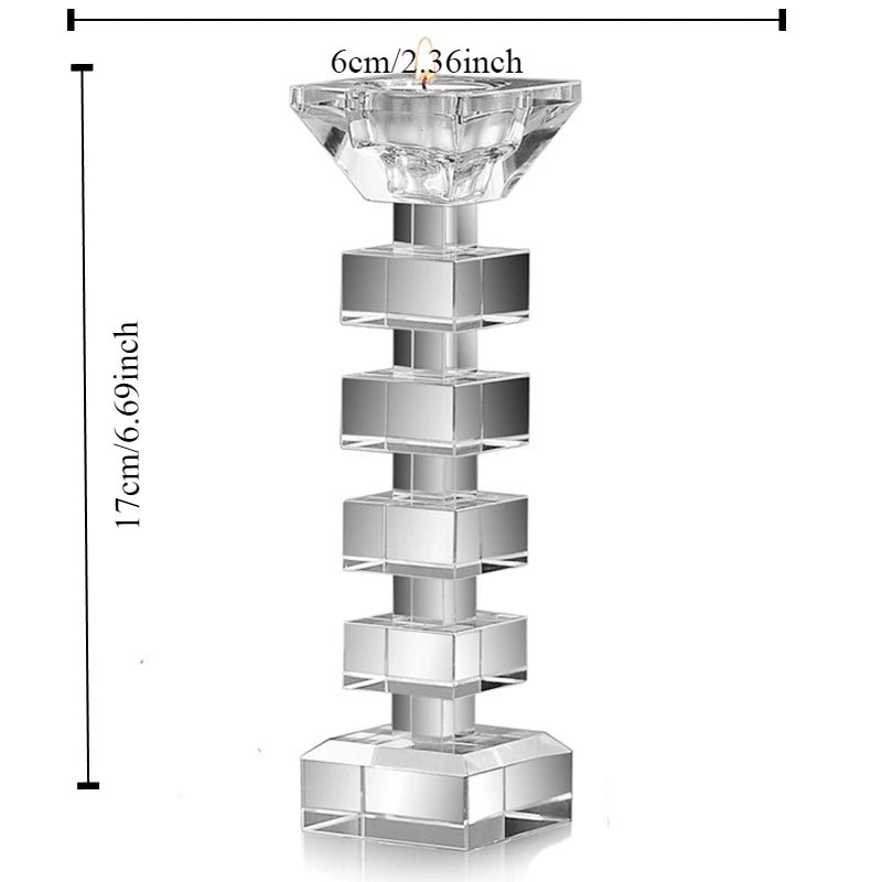 Portacandele in cristallo a testa singola in stile europeo.