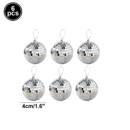 Palla da discoteca a specchio, decorazione per feste anni '70, riflettente, da appendere, 2-10 cm